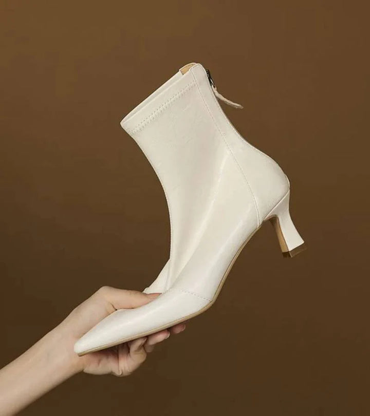 Auviero™ | Bottines en cuir à talon élégant