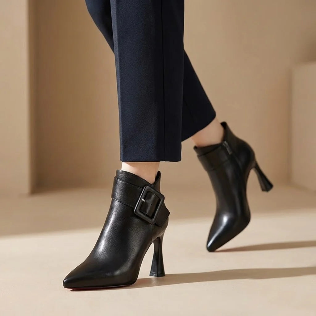 Auviero™ | Bottines Signature à Talon &amp; Boucle Oversize