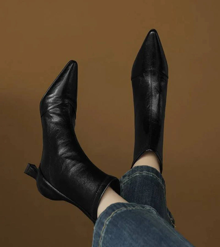 Auviero™ | Bottines en cuir à talon élégant