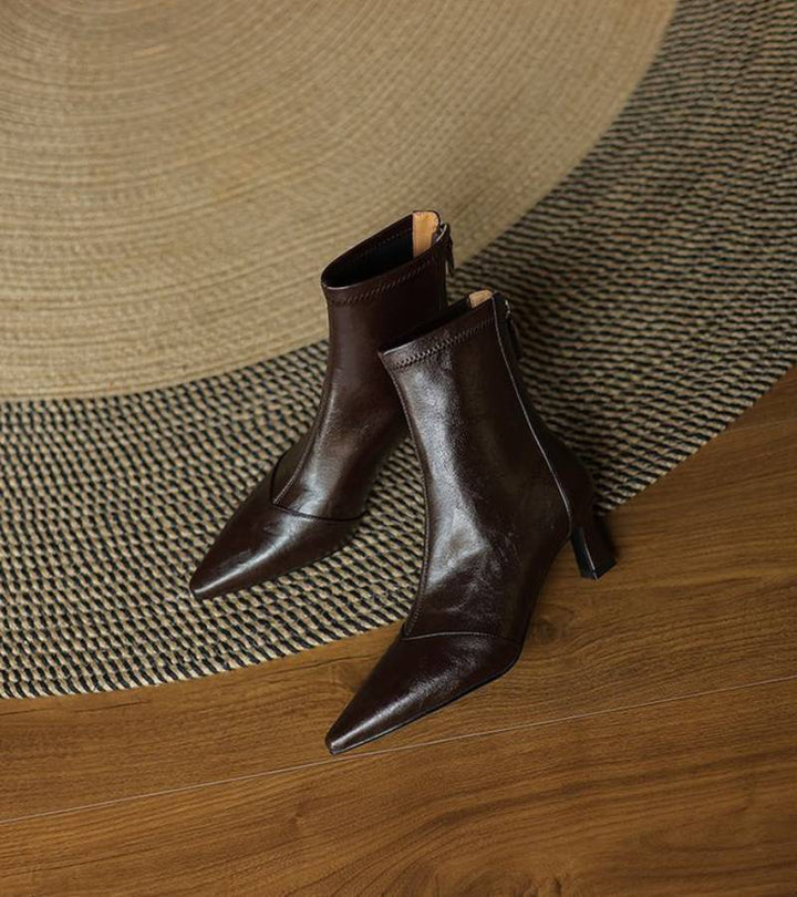 Auviero™ | Bottines en cuir à talon élégant