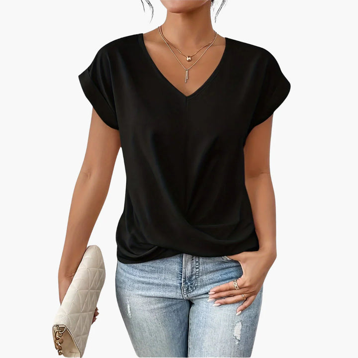Aurélia™ | Top drapé col V