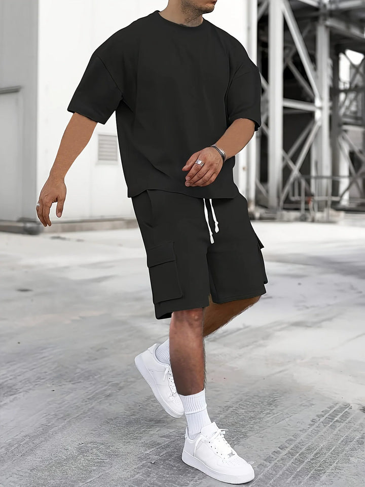 Ensemble T-shirt Décontracté et Pantalons Cargo pour Hommes