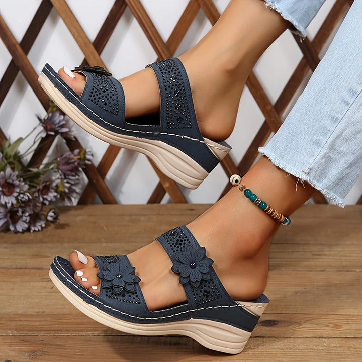 Perrine™ | Sandales Confort Compensées Rosalie