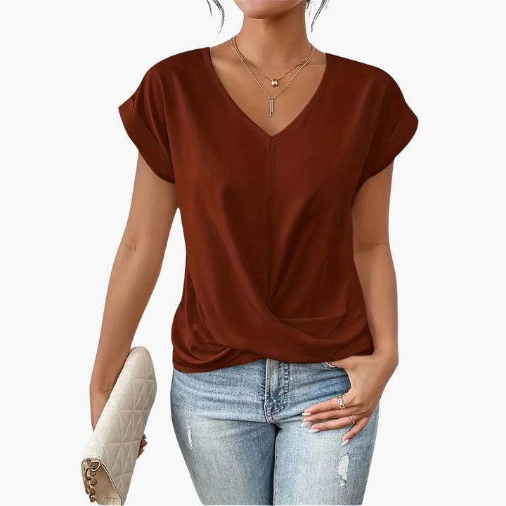 Aurélia™ | Top drapé col V