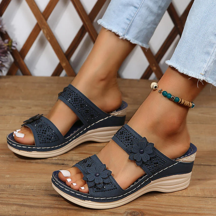 Perrine™ | Sandales Confort Compensées Rosalie