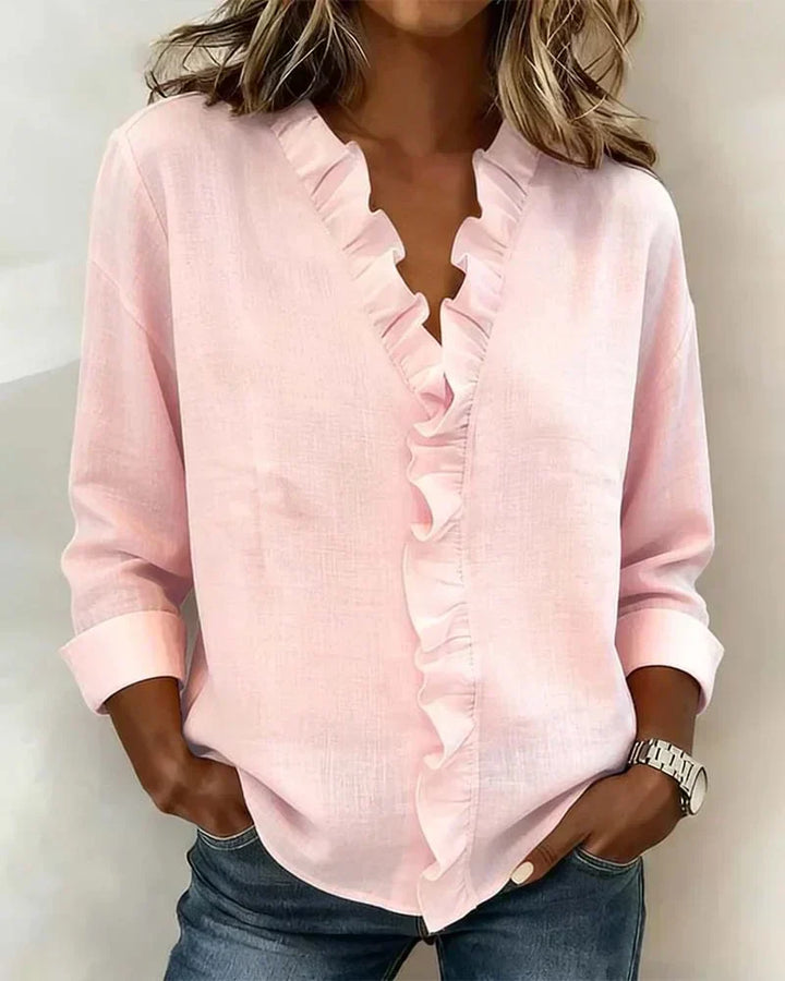 Claire™ | Blouse col V à volants
