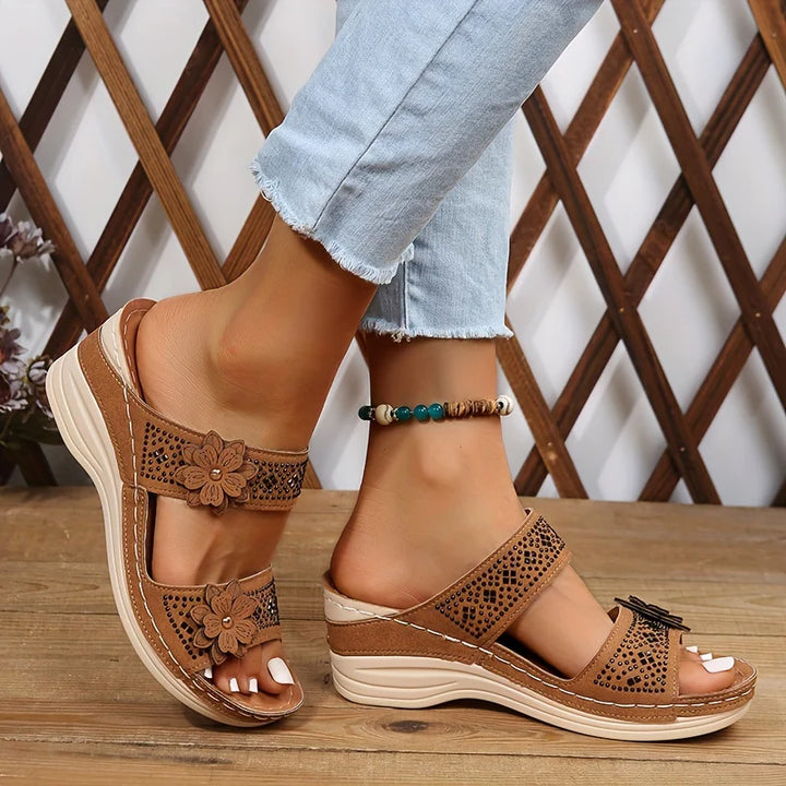 Perrine™ | Sandales Confort Compensées Rosalie