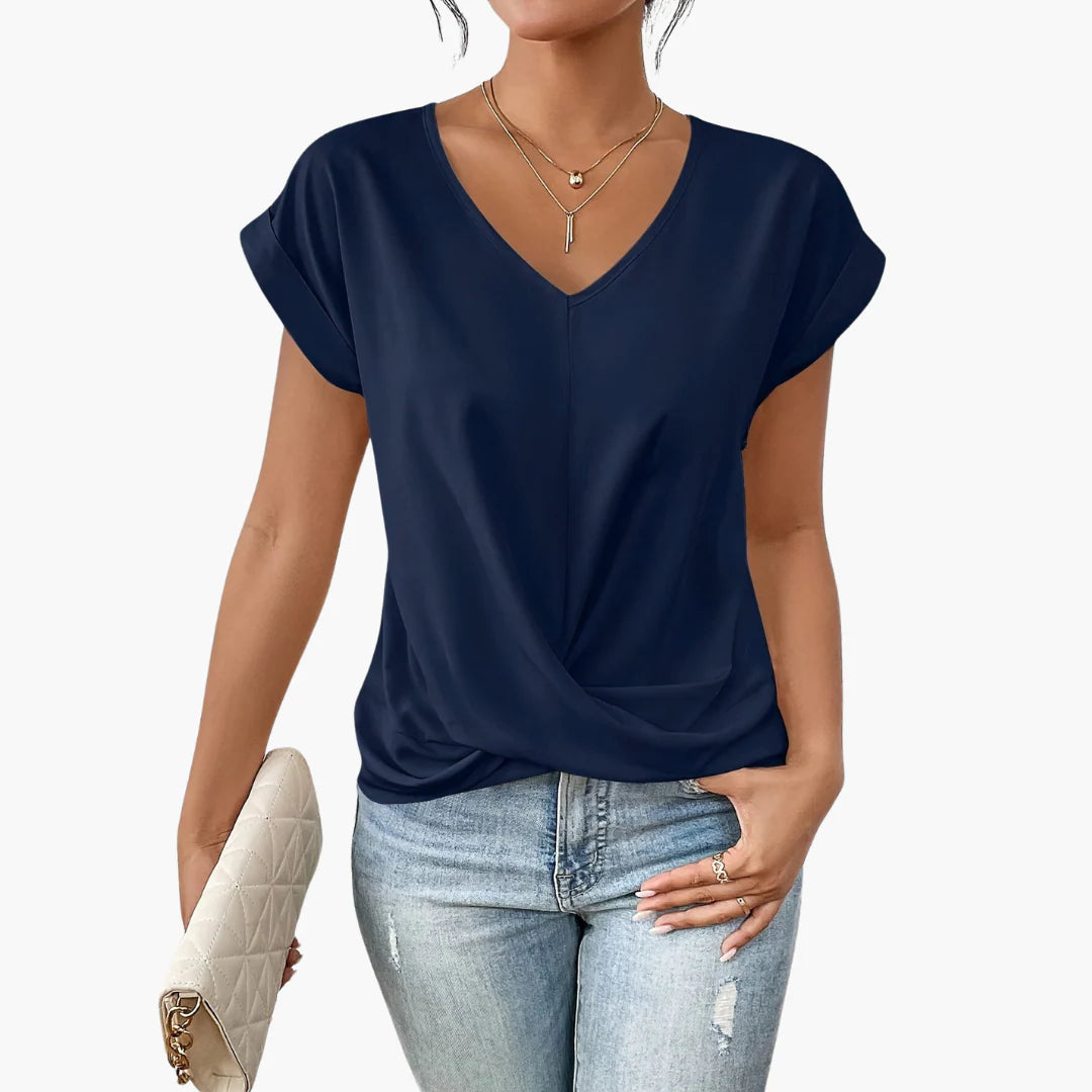 Aurélia™ | Top drapé col V