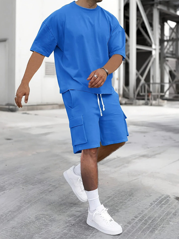Ensemble T-shirt Décontracté et Pantalons Cargo pour Hommes