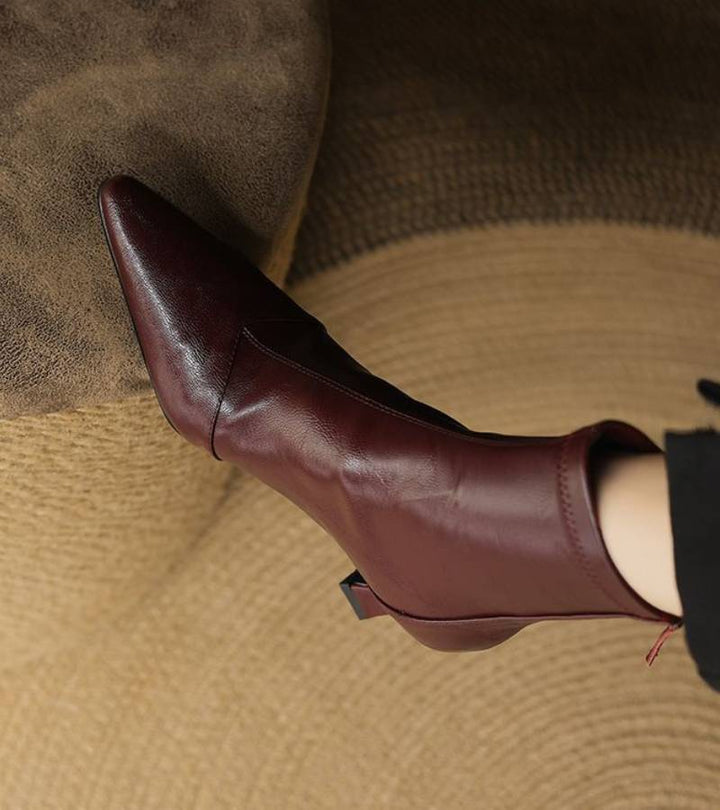 Auviero™ | Bottines en cuir à talon élégant