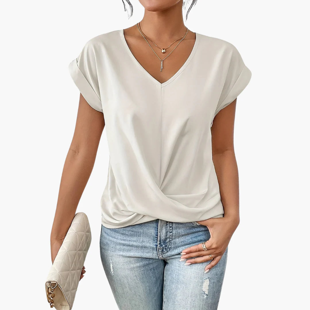 Aurélia™ | Top drapé col V