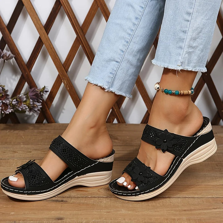 Perrine™ | Sandales Confort Compensées Rosalie