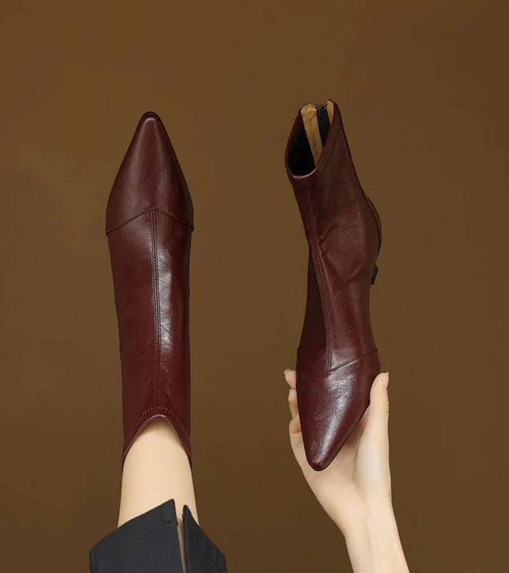 Auviero™ | Bottines en cuir à talon élégant