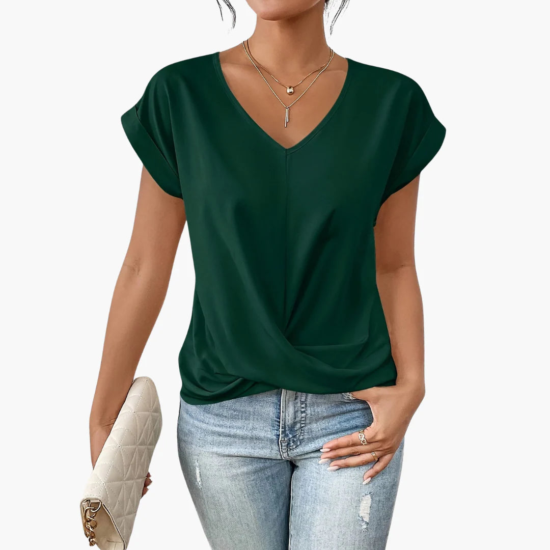 Aurélia™ | Top drapé col V