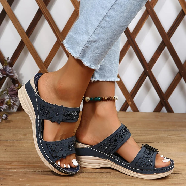 Perrine™ | Sandales Confort Compensées Rosalie