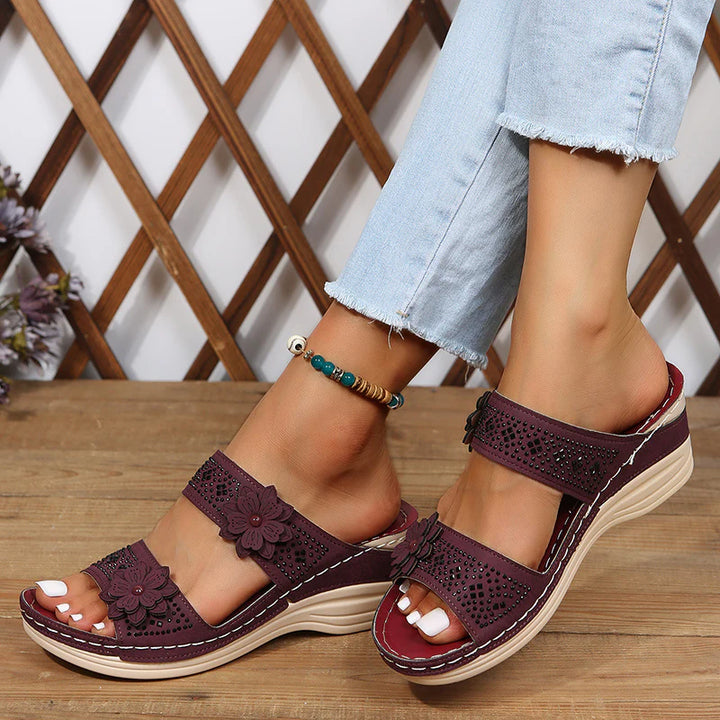 Perrine™ | Sandales Confort Compensées Rosalie