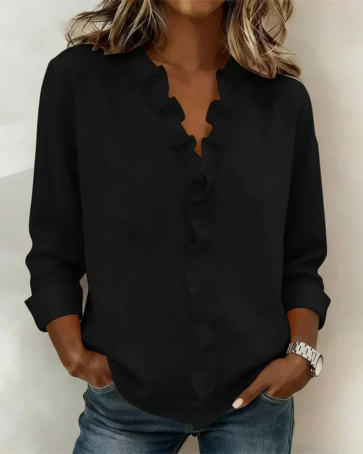 Claire™ | Blouse col V à volants