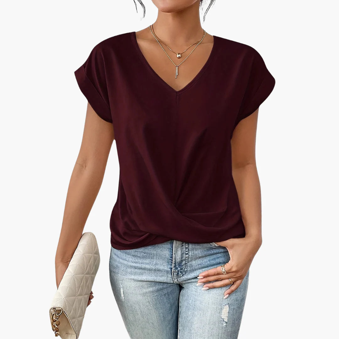 Aurélia™ | Top drapé col V