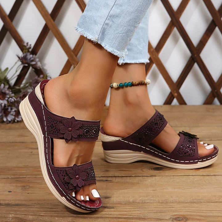 Perrine™ | Sandales Confort Compensées Rosalie