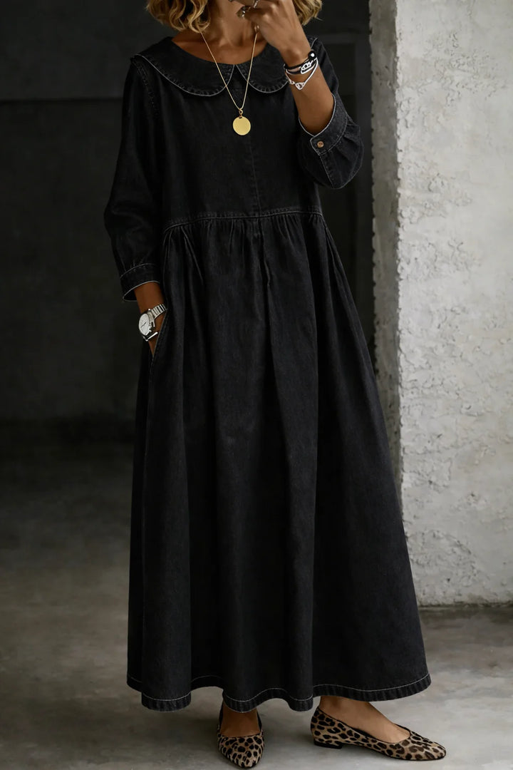 Clara™ | Robe en jean à col Peter Pan