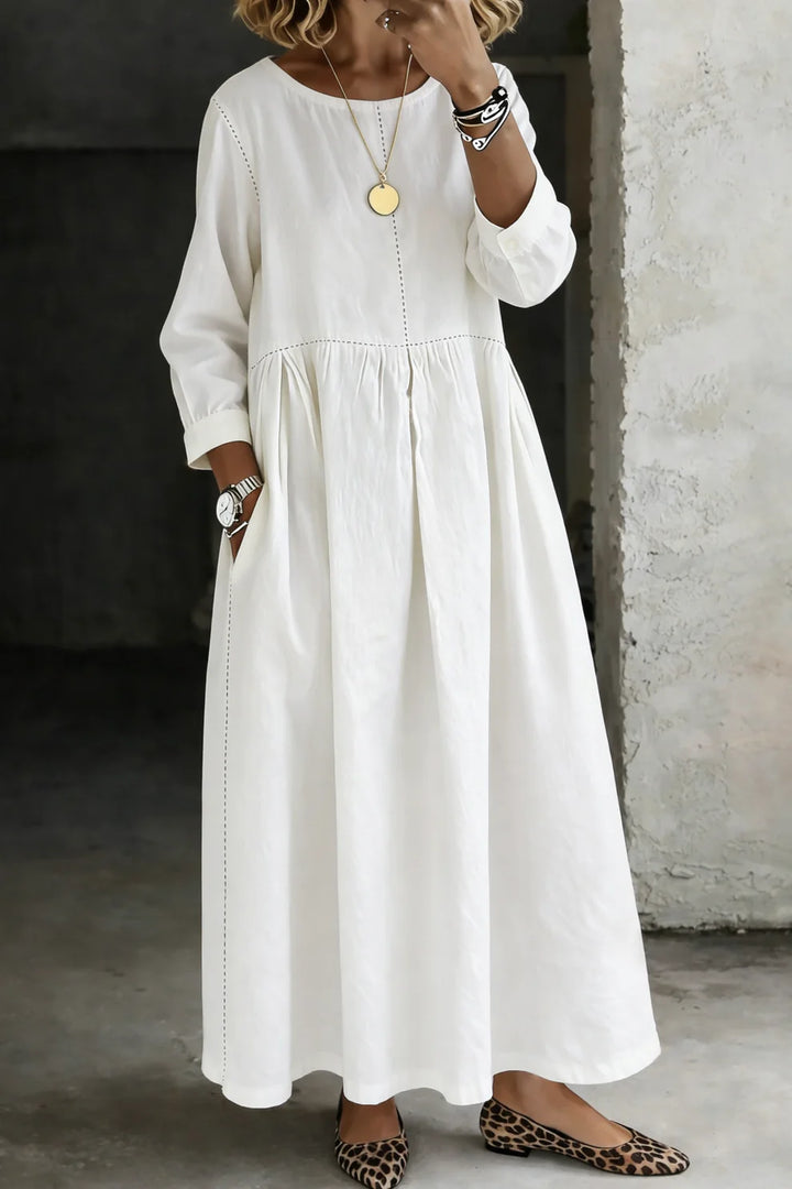 Melissa™ | Robe en jean col rond manches longues