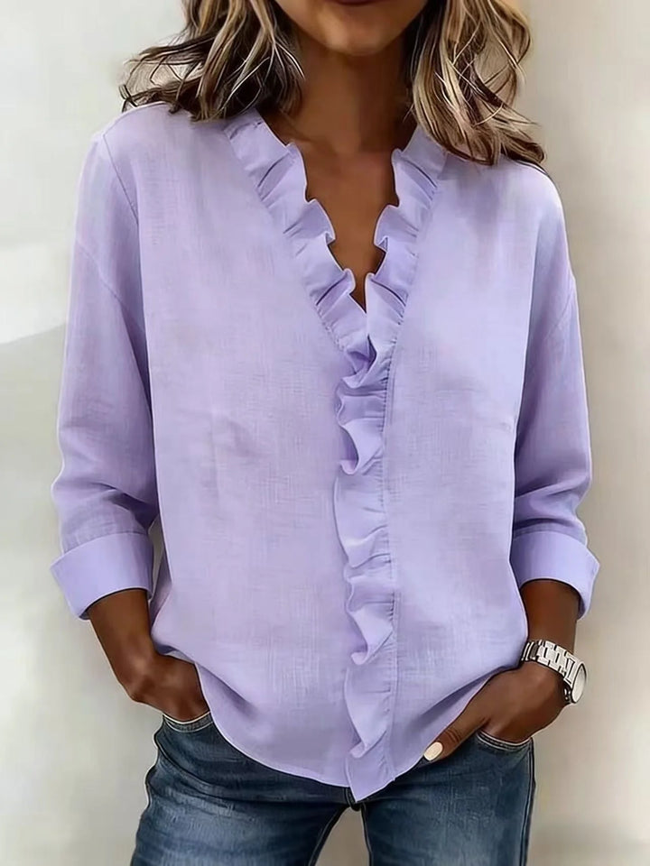 Claire™ | Blouse col V à volants
