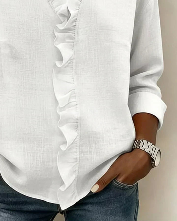 Claire™ | Blouse col V à volants