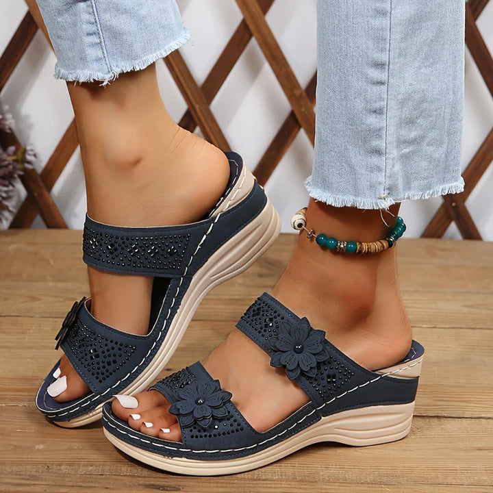 Perrine™ | Sandales Confort Compensées Rosalie