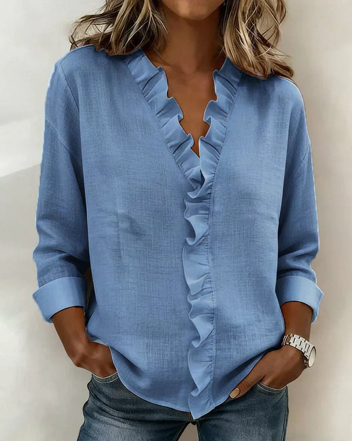 Claire™ | Blouse col V à volants