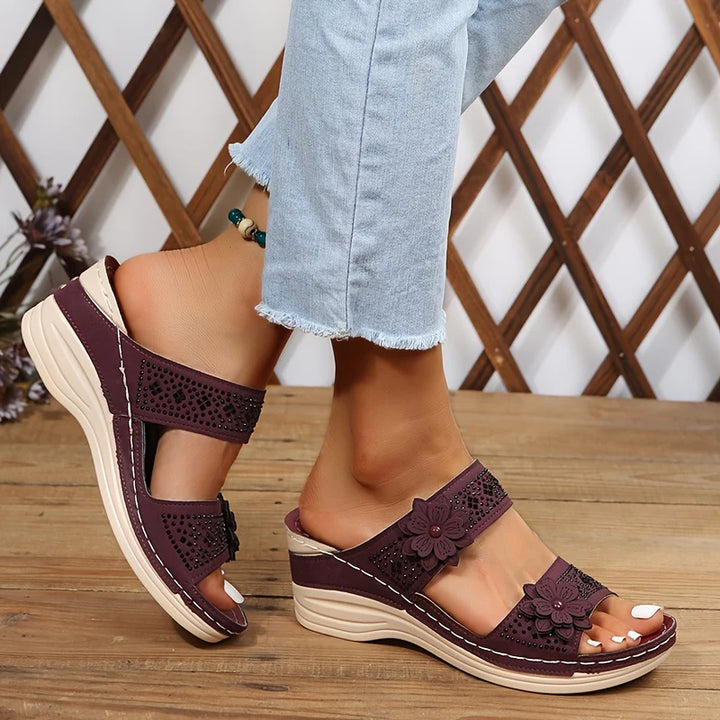 Perrine™ | Sandales Confort Compensées Rosalie