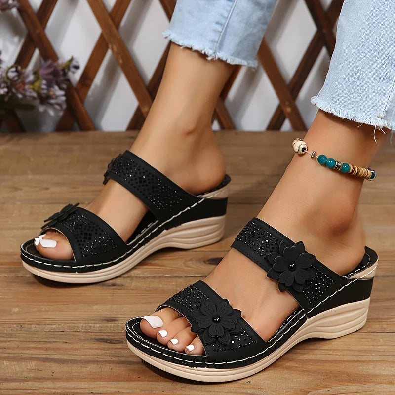 Perrine™ | Sandales Confort Compensées Rosalie