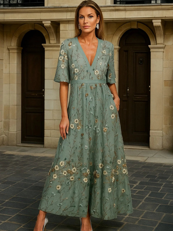 Auviero™ | Robe Longue Élégance Botanique