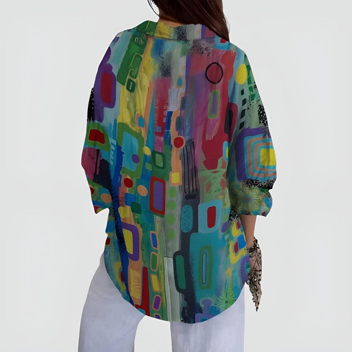 Edna™ | Blouse Géométrique Élégante