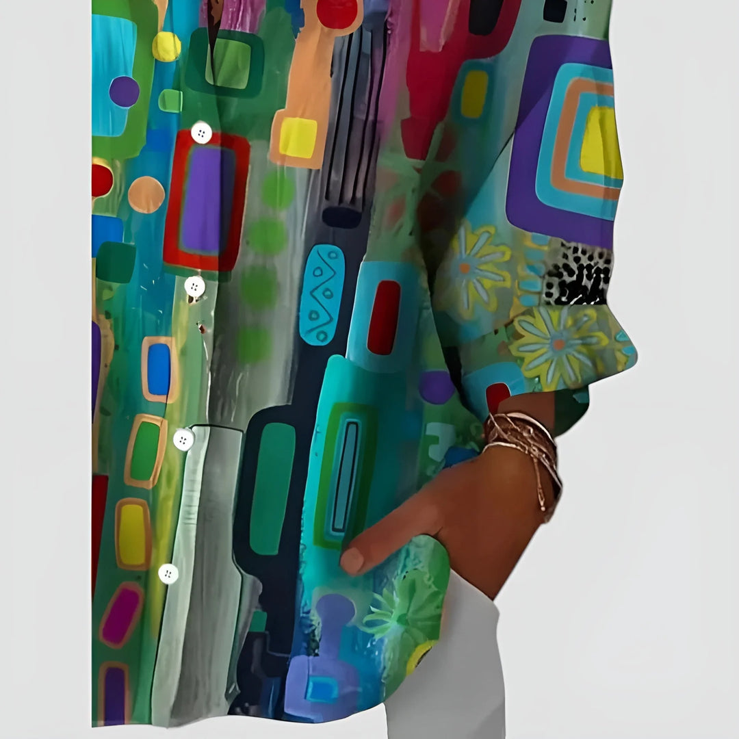 Edna™ | Blouse Géométrique Élégante
