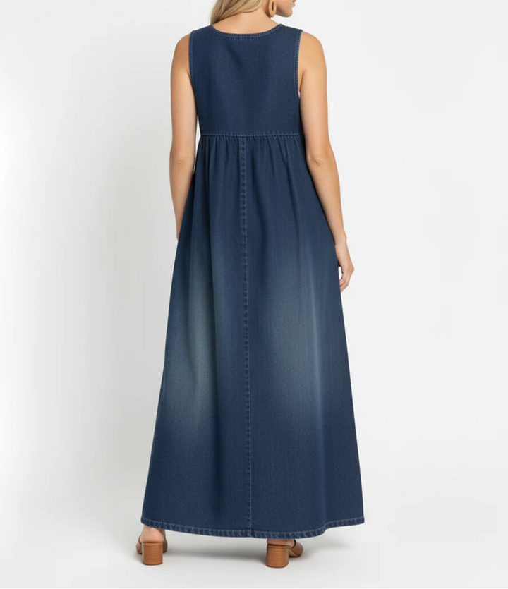 Karen™ | Robe maxi en denim lavé vintage