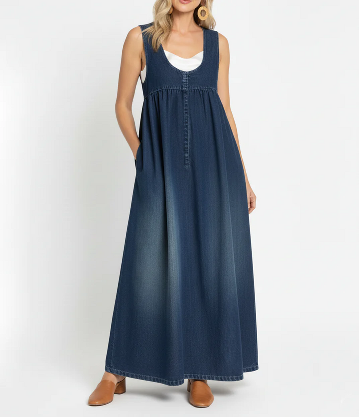 Karen™ | Robe maxi en denim lavé vintage