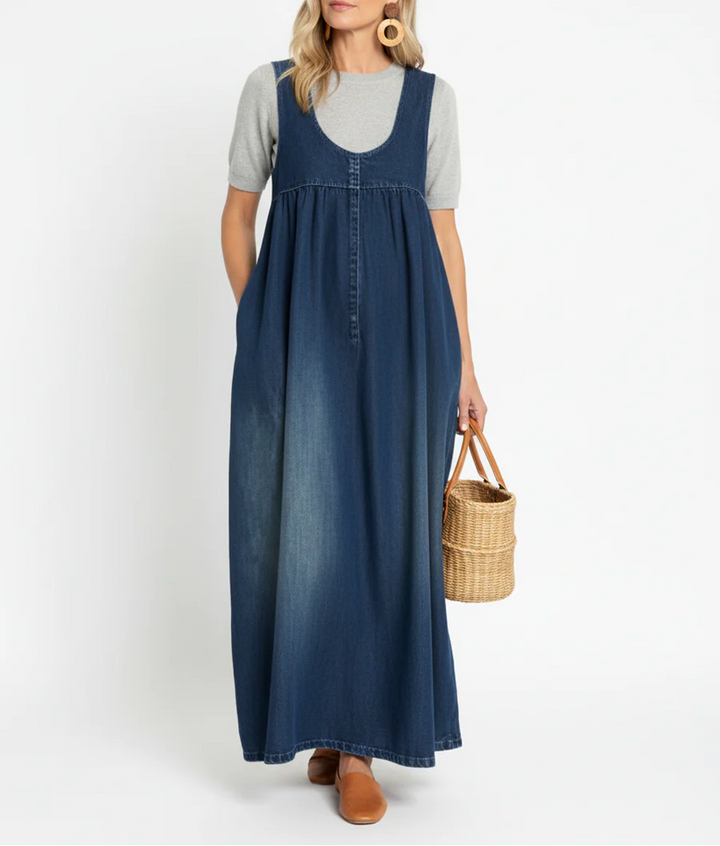 Karen™ | Robe maxi en denim lavé vintage